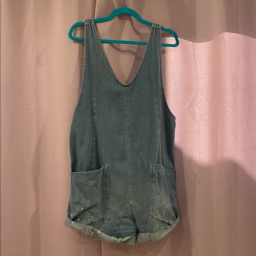 Free People Blue Denim Jeans Overalls